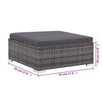 vidaXL Salon de jardin 6 Pièces avec coussins résine tressée gris