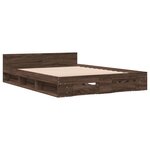 vidaXL Cadre de lit et tiroirs chêne marron 150x200 cm bois ingénierie