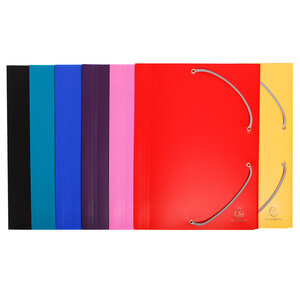 Chemise à élastique 3 rabats A4 Polypropylène 4/10e Opaque Coloris aléatoire EXACOMPTA