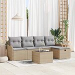 vidaXL Ensemble de canapé de jardin 6 Pièces beige et gris clair