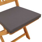vidaXL Chaise pliante 2 Pièces Gris 49 x 57.5 x 92cm Bois d'acacia massif