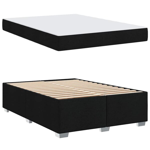 vidaXL Cadre de lit Noir 160 x 200 cm tissu