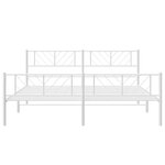 vidaXL Cadre de lit métal sans matelas et pied de lit blanc 193x203 cm