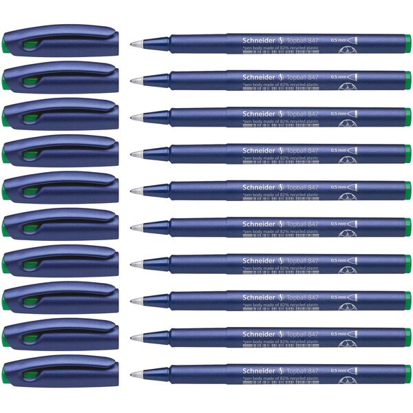 Roller à encre Topball 847 05 vert x 10 SCHNEIDER