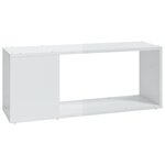 vidaXL Meuble TV Blanc brillant 80x24x32 cm Aggloméré