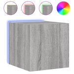 vidaXL Meubles TV muraux et lumières LED 2Pièces sonoma gris 30 5x35x30cm