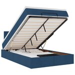 vidaXL Lit ottoman avec matelas bleu 120x200 cm tissu