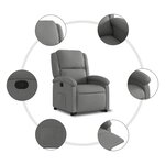 vidaXL Fauteuil inclinable Gris foncé Tissu
