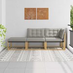 vidaXL Ensemble de canapés d'extérieur Blanc et gris clair
