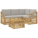 vidaXL Ensemble de canapés d'extérieur 5 pc Blanc et gris clair