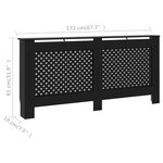 Vidaxl cache-radiateur noir 172x19x81 cm mdf