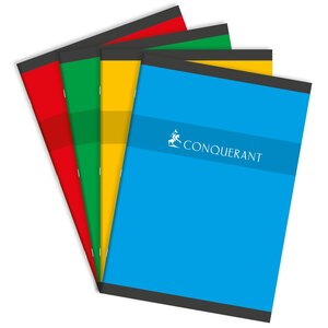 Cahier A4 96 Pages70g Petits Carreaux Agrafées Coloris aléatoires CONQUÉRANT