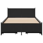 vidaXL Cadre de lit avec tiroirs sans matelas noir 75x190 cm
