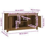 vidaXL Meuble TV Marron miel 103x36 5x52 cm Bois de pin massif