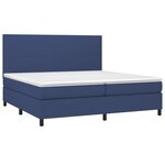 vidaXL Sommier à lattes de lit avec matelas Bleu 200x200 cm Tissu