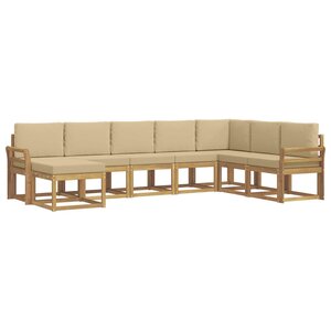 vidaXL Ensemble de canapés d'extérieur 8 pc Blanc et Beige