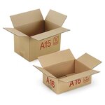 Caisse carton plate brune simple cannelure raja 25x15x14 cm (lot de 25)