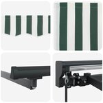vidaXL Auvent Rétractable Vert et blanc 450x300 cm tissu