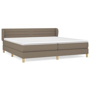 vidaXL Sommier à lattes de lit avec matelas Taupe 200x200 cm Tissu
