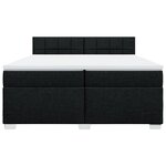 vidaXL Sommier à lattes de lit avec matelas Noir 200x200 cm Tissu