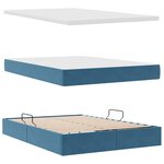 vidaXL Lit avec rangement et LED Bleu foncé 140 x 190 cm Velours