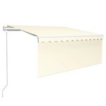 vidaXL Auvent rétractable automatique avec store 3x2 5 m Crème