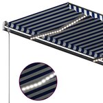 vidaXL Auvent manuel rétractable avec LED 3 5x2 5 m Bleu et blanc