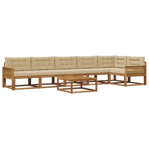vidaXL Ensemble de canapés d'extérieur 7 Pièces Naturel et Beige