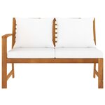 vidaXL Banc de jardin 114 5 cm avec coussin crème Bois solide d'acacia