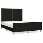 vidaXL Cadre de lit avec tête de lit Noir 140x190 cm Tissu