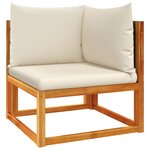 vidaXL Salon de jardin avec coussins 9 Pièces bois massif d'acacia