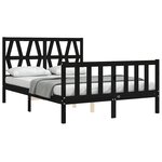 vidaXL Cadre de lit sans matelas noir 140x190 cm bois de pin massif