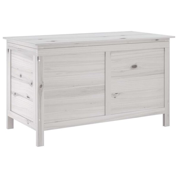 vidaXL Boîte de rangement de jardin blanc bois massif de sapin