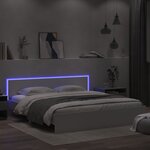 vidaXL Cadre de lit avec tête de lit et LED blanc 200x200 cm