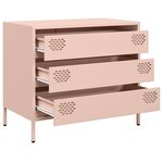 vidaXL Buffet rose 68x39x58 5 cm acier laminé à froid