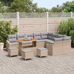 vidaXL Ensemble de canapé de jardin 13 Pièces Beige Poly rotin