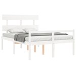 vidaXL Lit pour personne âgée sans matelas blanc bois massif
