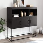 vidaXL Buffet noir 100 5x39x107 cm acier laminé à froid
