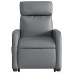 vidaXL Fauteuil inclinable de massage Gris Similicuir