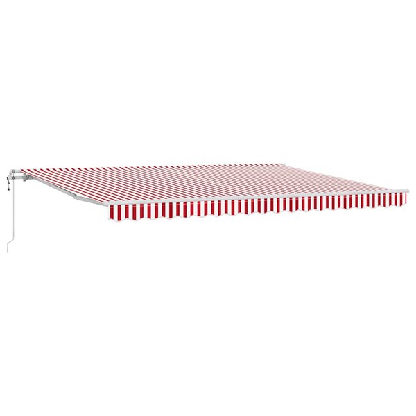 vidaXL Auvent Rétractable Rouge et Blanc 450 × 350 cm tissu