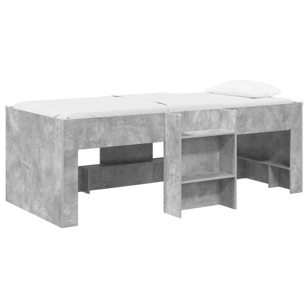 vidaXL Cadre de Lit Élevé pour Enfants 2 Pièces Gris béton 98 5 x 200 cm