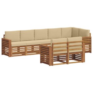 vidaXL Ensemble de canapés d'extérieur 8 pc Naturel et Beige Polyester