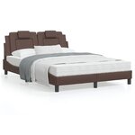 vidaXL Lit avec matelas marron 120x200 cm similicuir