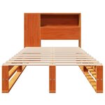 vidaXL Lit bibliothèque sans matelas cire marron 100x200cm bois massif