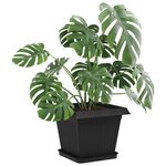 vidaXL Plateau carré à fleurs 6 pc Noir 25 5 x 25 5 x 2 5 cm Plastique