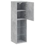 vidaXL Meubles TV avec lumières LED 2 Pièces gris béton 30 5x30x102 cm