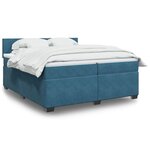 vidaXL Sommier à lattes de lit et matelas Bleu 200x200 cm velours