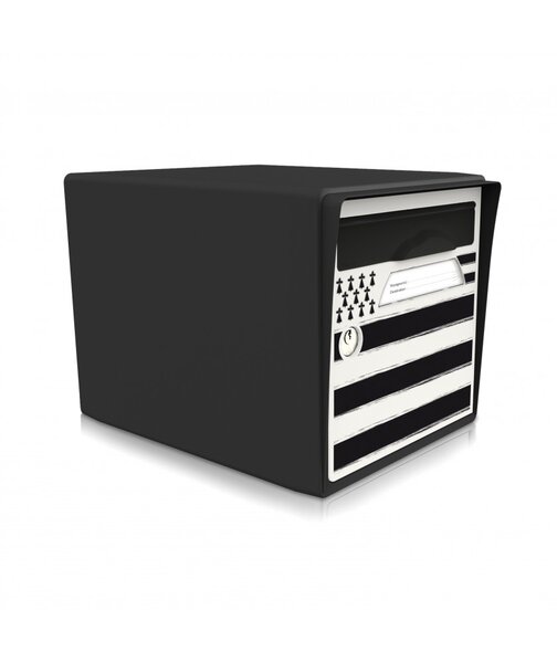 Boîte aux lettres noire 1 porte "Breizh"