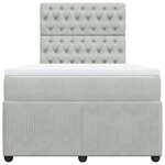 vidaXL Sommier à lattes de lit et matelas Gris clair 120x200cm Velours