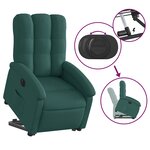 vidaXL Fauteuil inclinable électrique vert foncé tissu